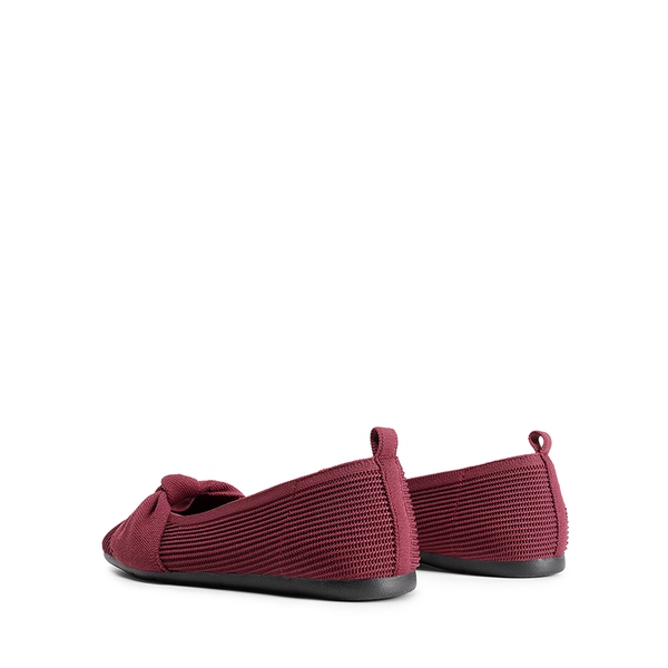 Machine Washable Knit Bow Flats - BURGUNDY - 6