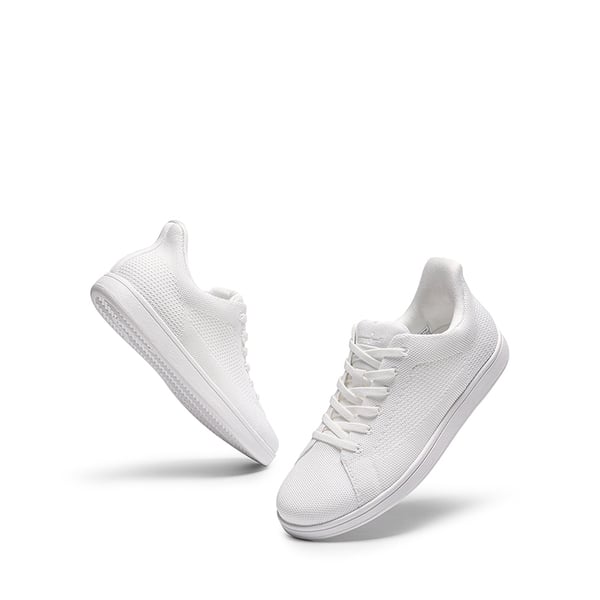Water-Resistant Slip-On Knit Sneakers - WHITE - 4