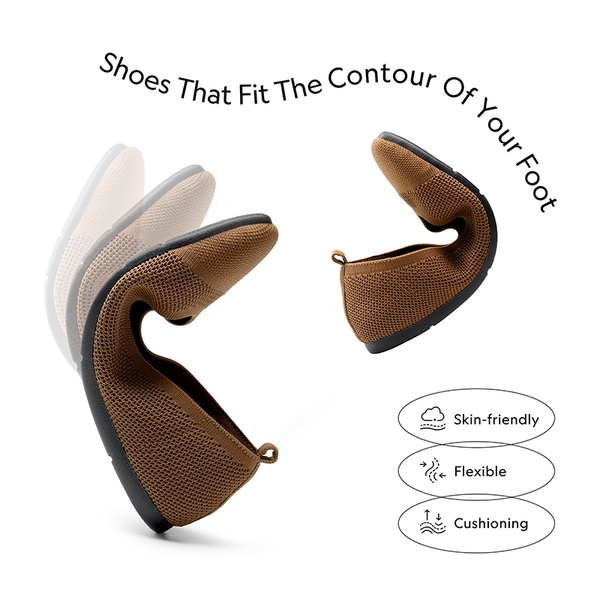Breathable & Comfortable Square-Toe Flats  - BROWN - 3