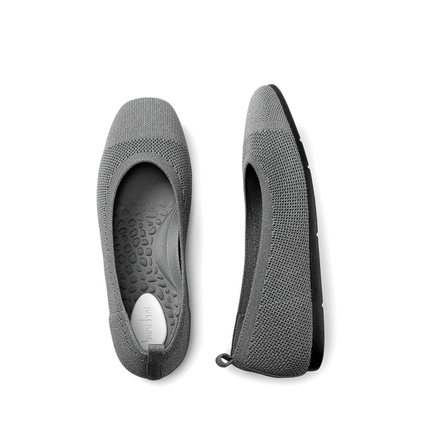 Breathable & Comfortable Square-Toe Flats  - GREY - 4