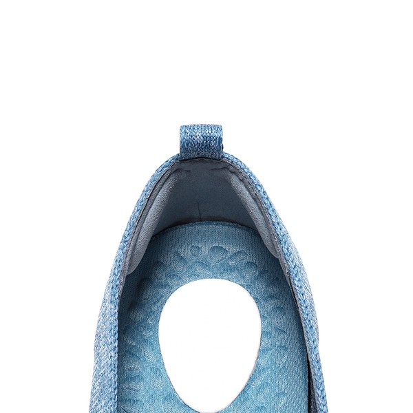 Square Toe Cushioned Knit Flats - DENIM BLUE - 6