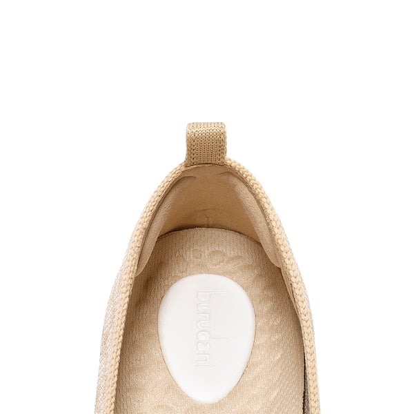 Square Toe Cushioned Knit Flats - APRICOT - 6