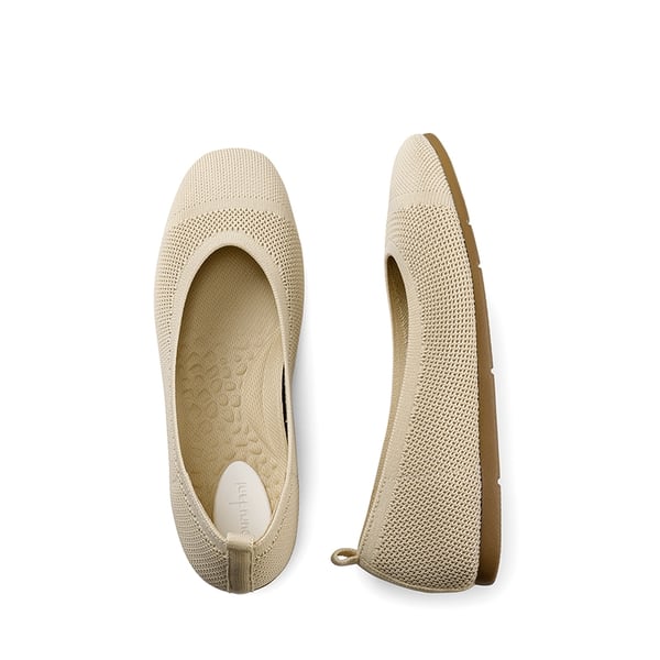 Breathable & Comfortable Square-Toe Flats  - APRICOT - 4