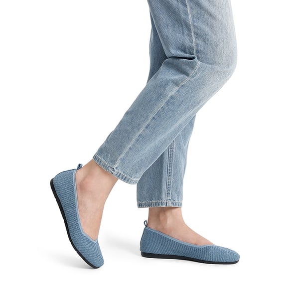 Machine Washable Arch Support Flats - DENIM BLUE - 1