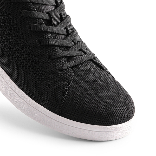 Water-Resistant Slip-On Knit Sneakers - BLACK - 6