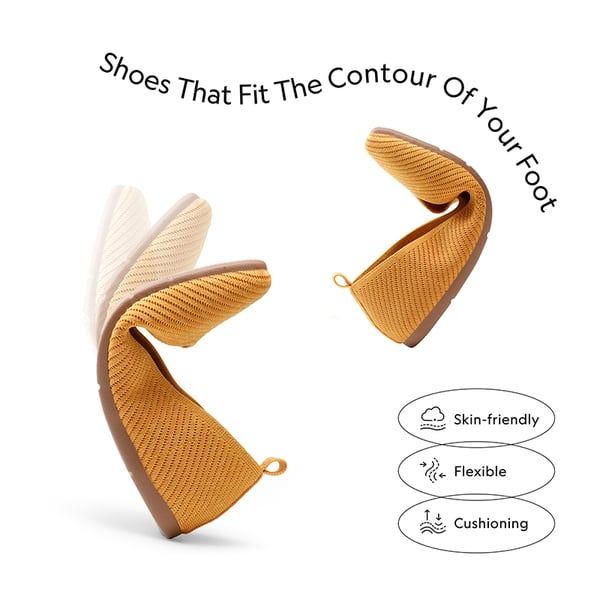 Machine Washable Arch Support Flats - YELLOW - 3