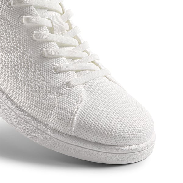 Water-Resistant Slip-On Knit Sneakers - WHITE - 6