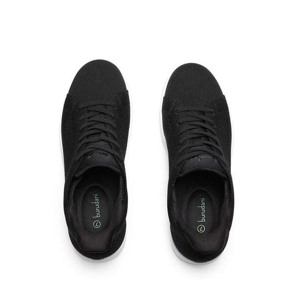 Water-Resistant Slip-On Knit Sneakers - BLACK - 3
