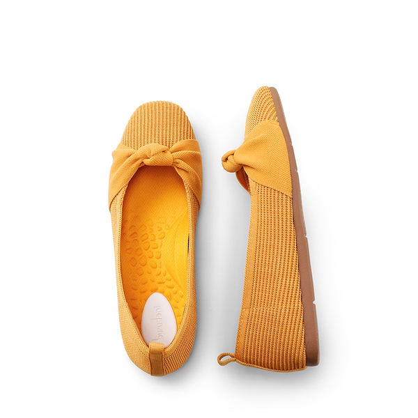Machine Washable Knit Bow Flats - YELLOW - 4