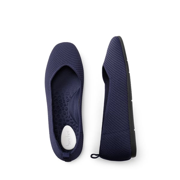 Machine Washable Arch Support Flats - NAVY - 4
