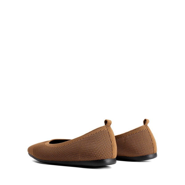 Breathable & Comfortable Square-Toe Flats  - BROWN - 5