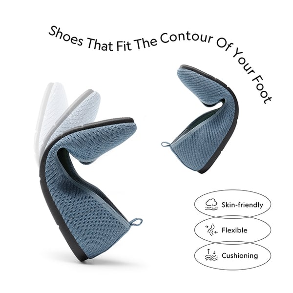 Machine Washable Arch Support Flats - DENIM BLUE - 3