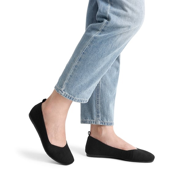 Machine Washable Arch Support Flats - BLACK - 1