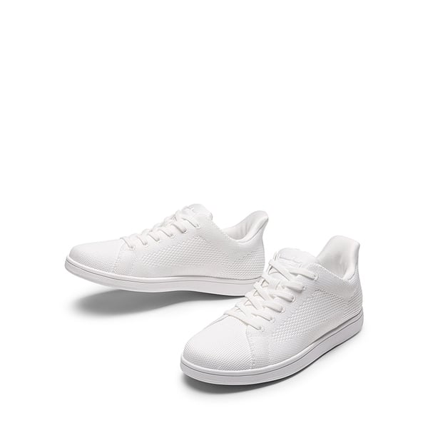 Water-Resistant Slip-On Knit Sneakers - WHITE - 2