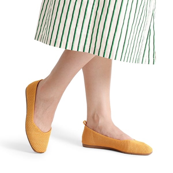 Machine Washable Arch Support Flats - YELLOW - 1