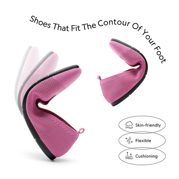 Breathable & Comfortable Square-Toe Flats  - HOT PINK - 3