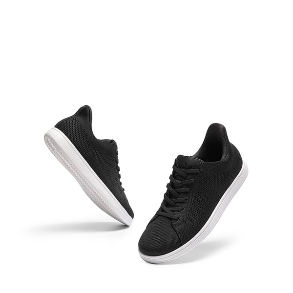 Water-Resistant Slip-On Knit Sneakers - BLACK - 4