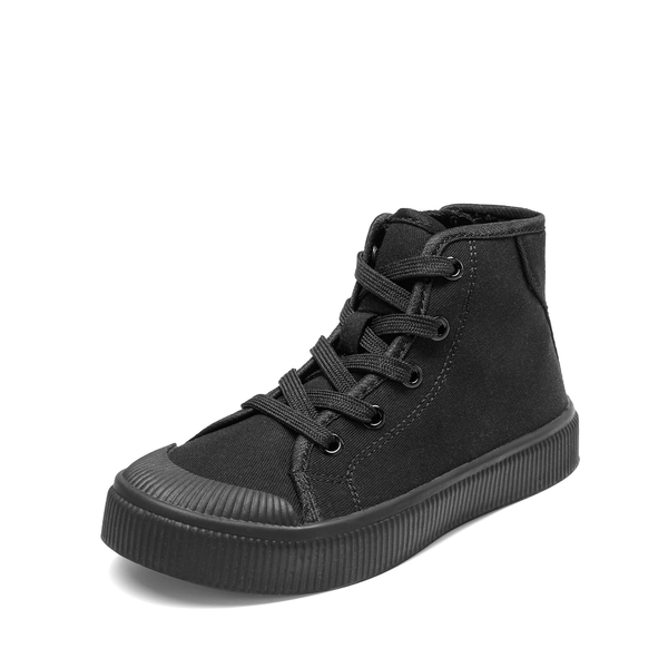 [LilLegends CourtStar] Kids Canvas High-Top Casual Sneakers - BLACK -  0