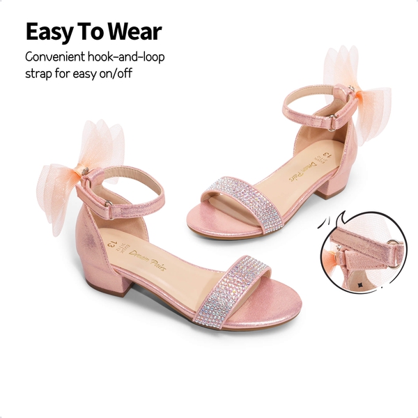 Girls Low Heel Dress Sandals - ROSE GOLD - 3