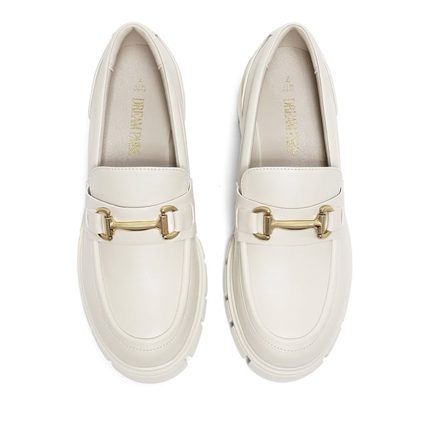 Chunky Slip-On Loafers - BEIGE - 6