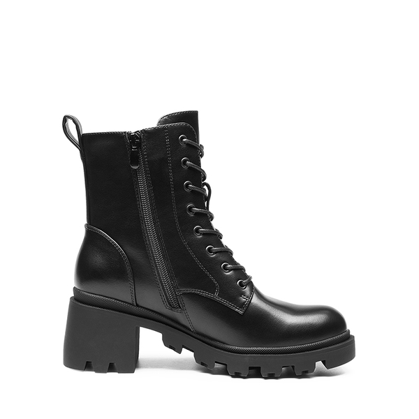 Lug Sole Combat Boots - BLACK - 3