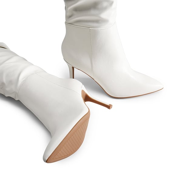 Pointed Toe Stiletto Over-The-Knee Boots - WHITE-PU - 5