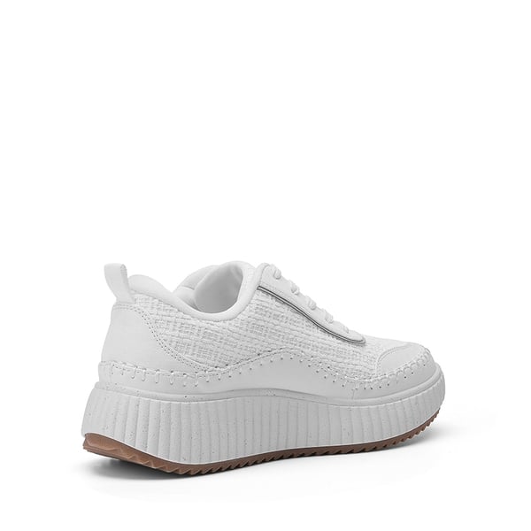 [Arch] Tweed-Effect Platform Fashion Sneakers - WHITE - 4