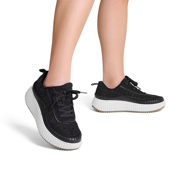 [Arch] Tweed-Effect Platform Fashion Sneakers - BLACK - 2