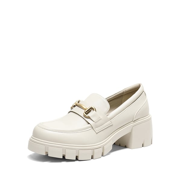 Chunky Slip-On Loafers - BEIGE -  0