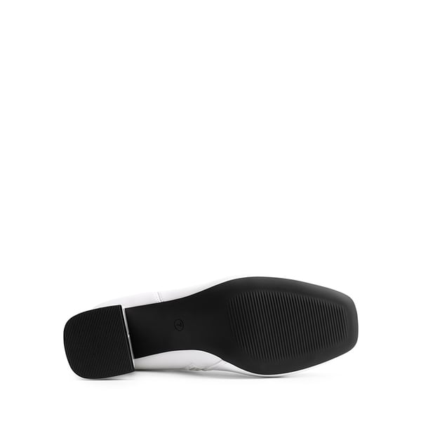Mid Calf Square-Toe Gogo Boots - WHITE-PAT - 3