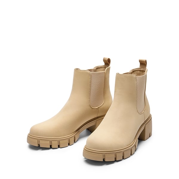Chunky Lug Sole Chelsea Boots - NUDE - 4