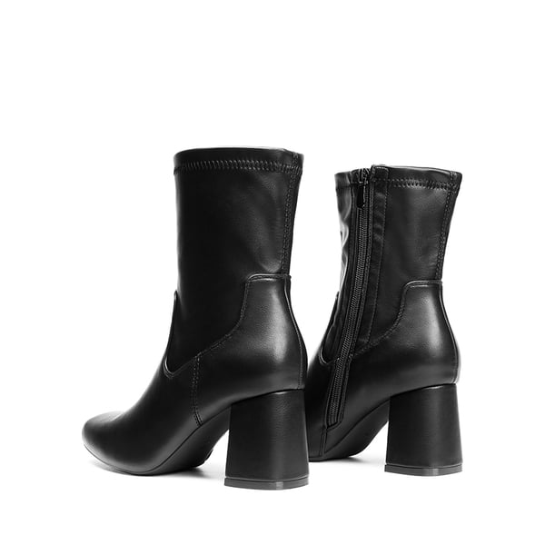 Mid Calf Square-Toe Gogo Boots - BLACK - 4