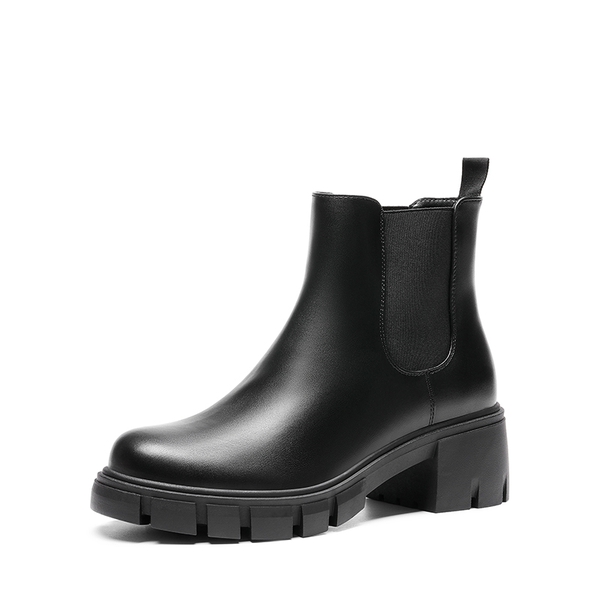 Chunky Lug Sole Chelsea Boots - BLACK -  0
