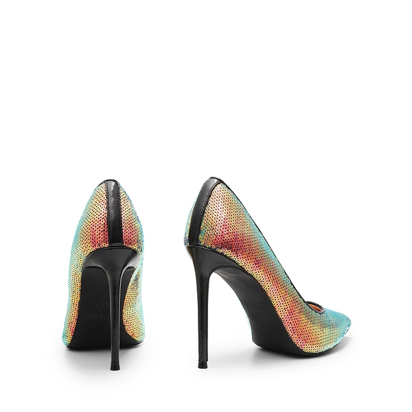 Sparkly Stiletto Sequin Pumps - RAINBOW-SEQUINS - 5
