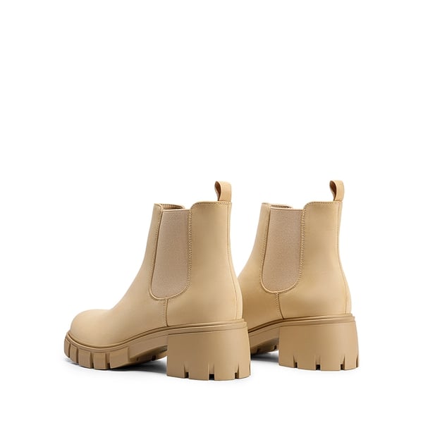 Chunky Lug Sole Chelsea Boots - NUDE - 5