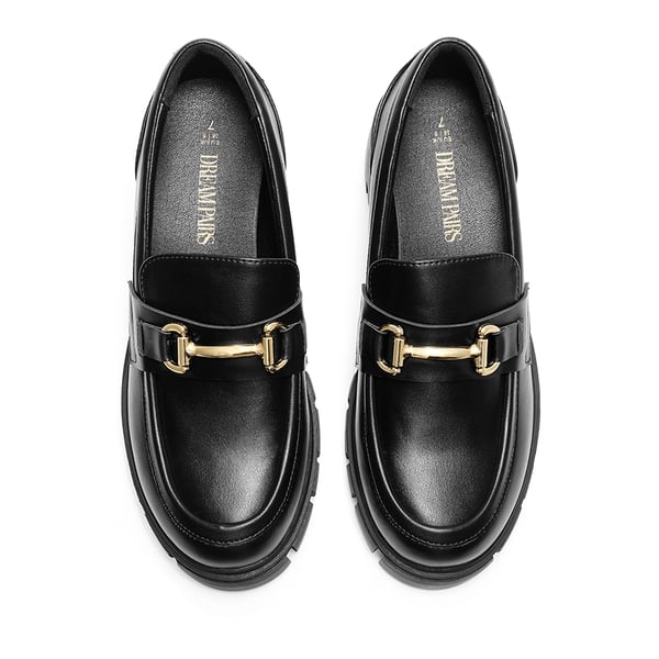 Chunky Slip-On Loafers - BLACK - 6