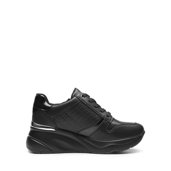 Platform Wedge Sneakers - ALL BLACK - 3