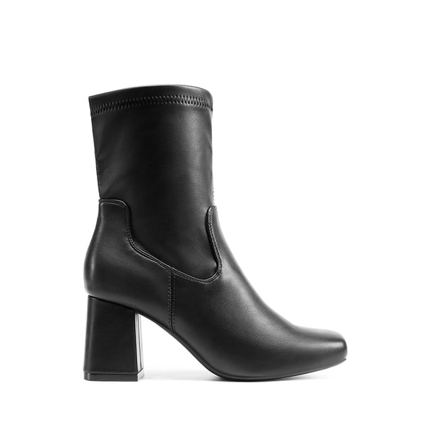 Mid Calf Square-Toe Gogo Boots - BLACK - 2