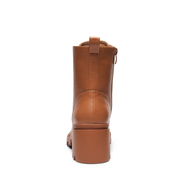 Lug Sole Combat Boots - BROWN - 5