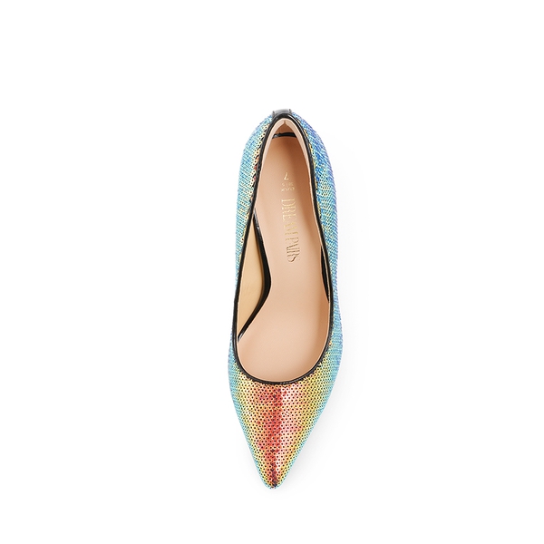Sparkly Stiletto Sequin Pumps - RAINBOW-SEQUINS - 4
