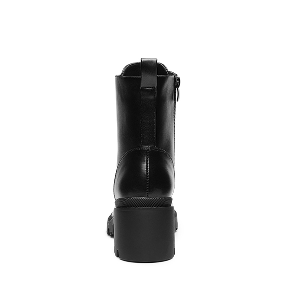 Lug Sole Combat Boots - BLACK - 5