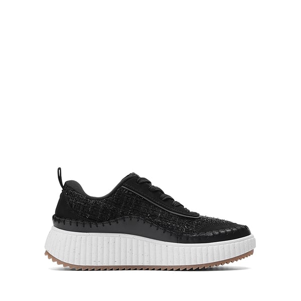 [Arch] Tweed-Effect Platform Fashion Sneakers - BLACK - 3