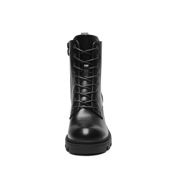 Lug Sole Combat Boots - BLACK - 4
