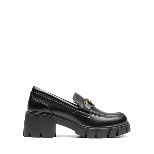 Chunky Slip-On Loafers - BLACK - 3