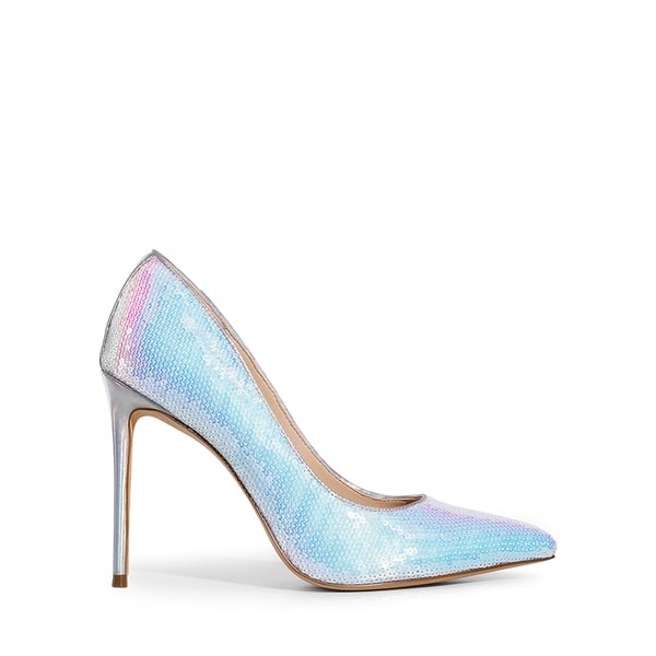 Sparkly Stiletto Sequin Pumps - WHITE-SEQUINS - 3