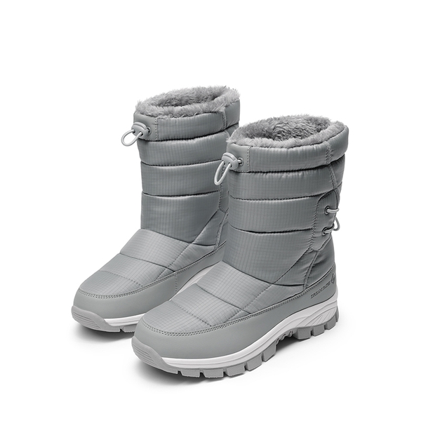 Faux Fur Waterproof Snow Boots - LIGHT GREY - 2