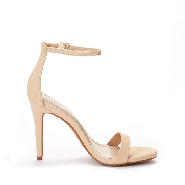 Ankle Strap Stiletto High Heel Sandals - NUDE NUBUCK - 1