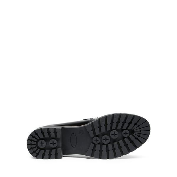 Casual Dress Chunky Penny Loafers - BLACK-PAT - 5