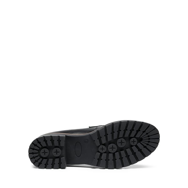 Casual Dress Chunky Penny Loafers - BLACK-PU - 5