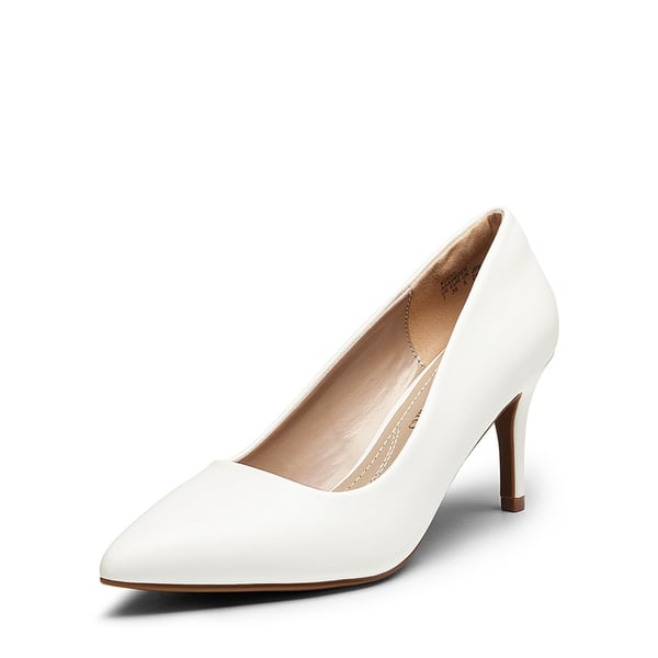 Pointed Toe Classic Stiletto High Heel Pumps - WHITE PU -  0